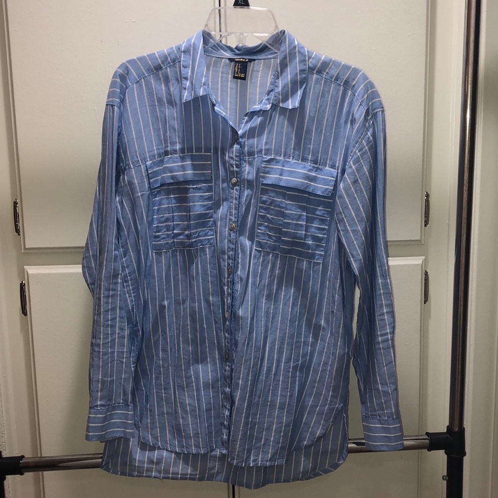 Button Down Nautical Striped Top